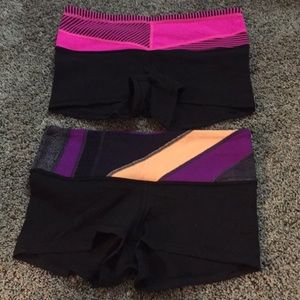 Set of 2 lululemon spandex shorts size 4